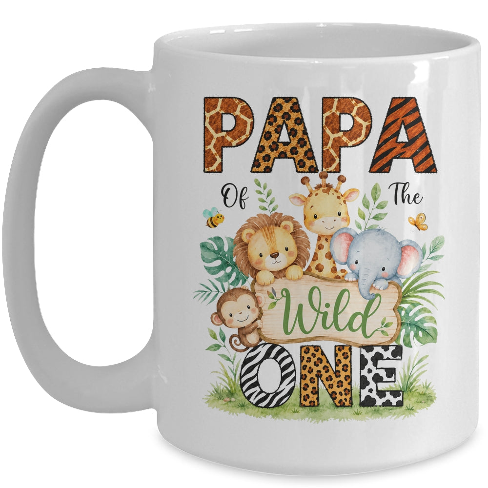 Papa Of The Wild One First Birthday Boy Jungle Safari Mug | siriusteestore