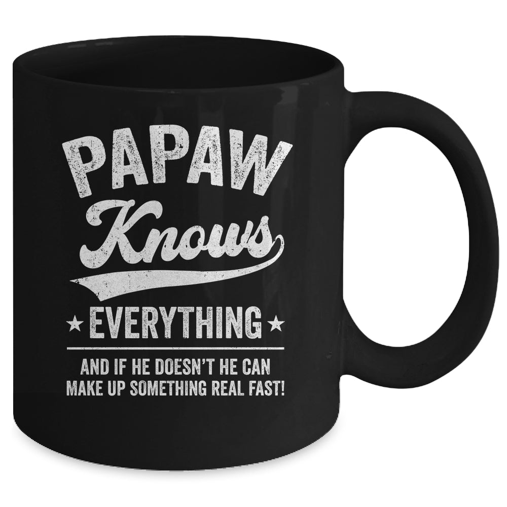 Papaw Knows Everything Fathers Day Birthday Christmas Mug | siriusteestore