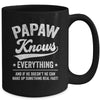 Papaw Knows Everything Fathers Day Birthday Christmas Mug | siriusteestore