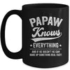 Papaw Knows Everything Fathers Day Birthday Christmas Mug | siriusteestore