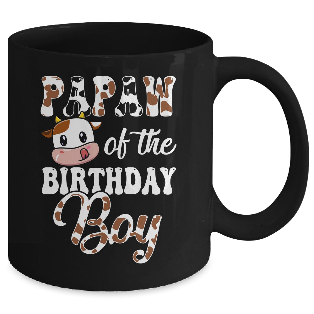 Papaw Of The Birthday Boy Cow Farm 1st Birthday Boy Mug | siriusteestore