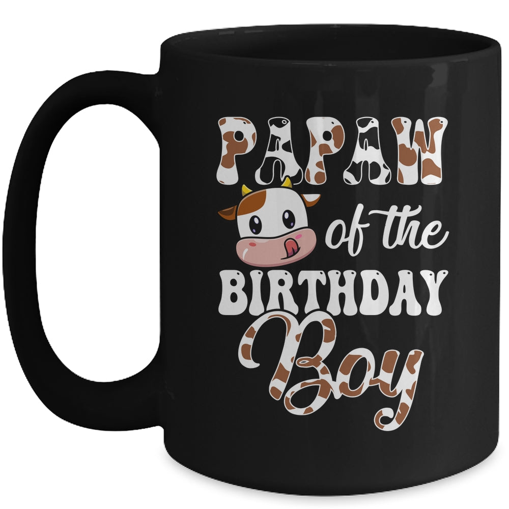 Papaw Of The Birthday Boy Cow Farm 1st Birthday Boy Mug | siriusteestore