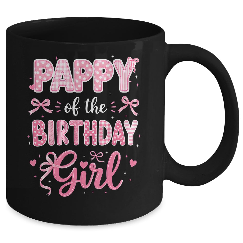 Pappy Of The Birthday Girl Matching Pink Coquette Bow Mug | siriusteestore