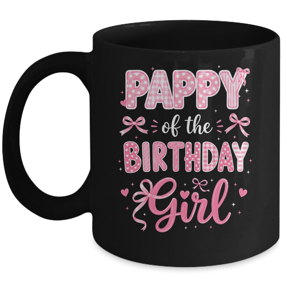 Pappy Of The Birthday Girl Matching Pink Coquette Bow Mug | siriusteestore