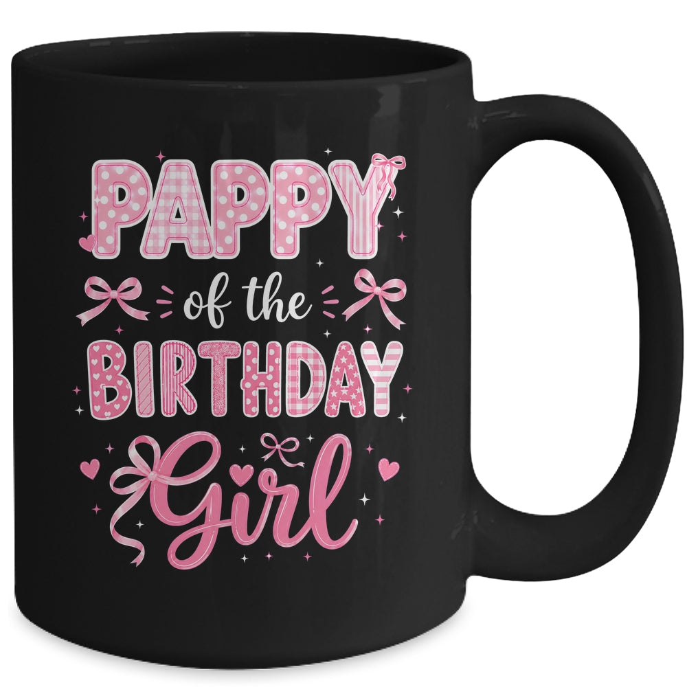 Pappy Of The Birthday Girl Matching Pink Coquette Bow Mug | siriusteestore