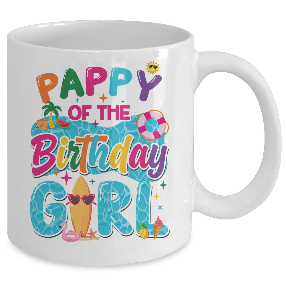 Pappy Of The Birthday Girl Pool Party Beach Family Matching Mug | siriusteestore