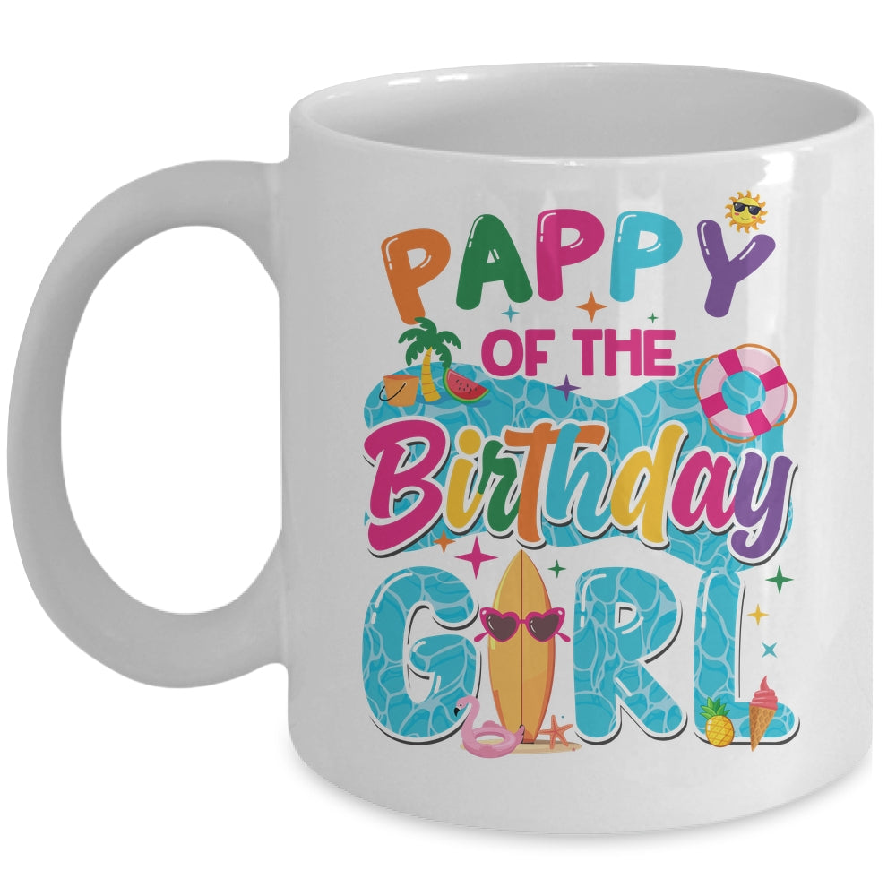 Pappy Of The Birthday Girl Pool Party Beach Family Matching Mug | siriusteestore
