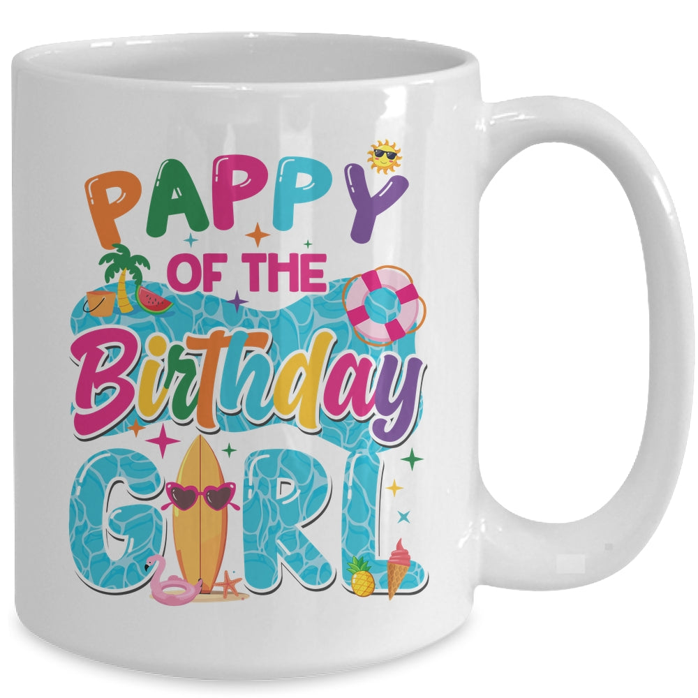 Pappy Of The Birthday Girl Pool Party Beach Family Matching Mug | siriusteestore