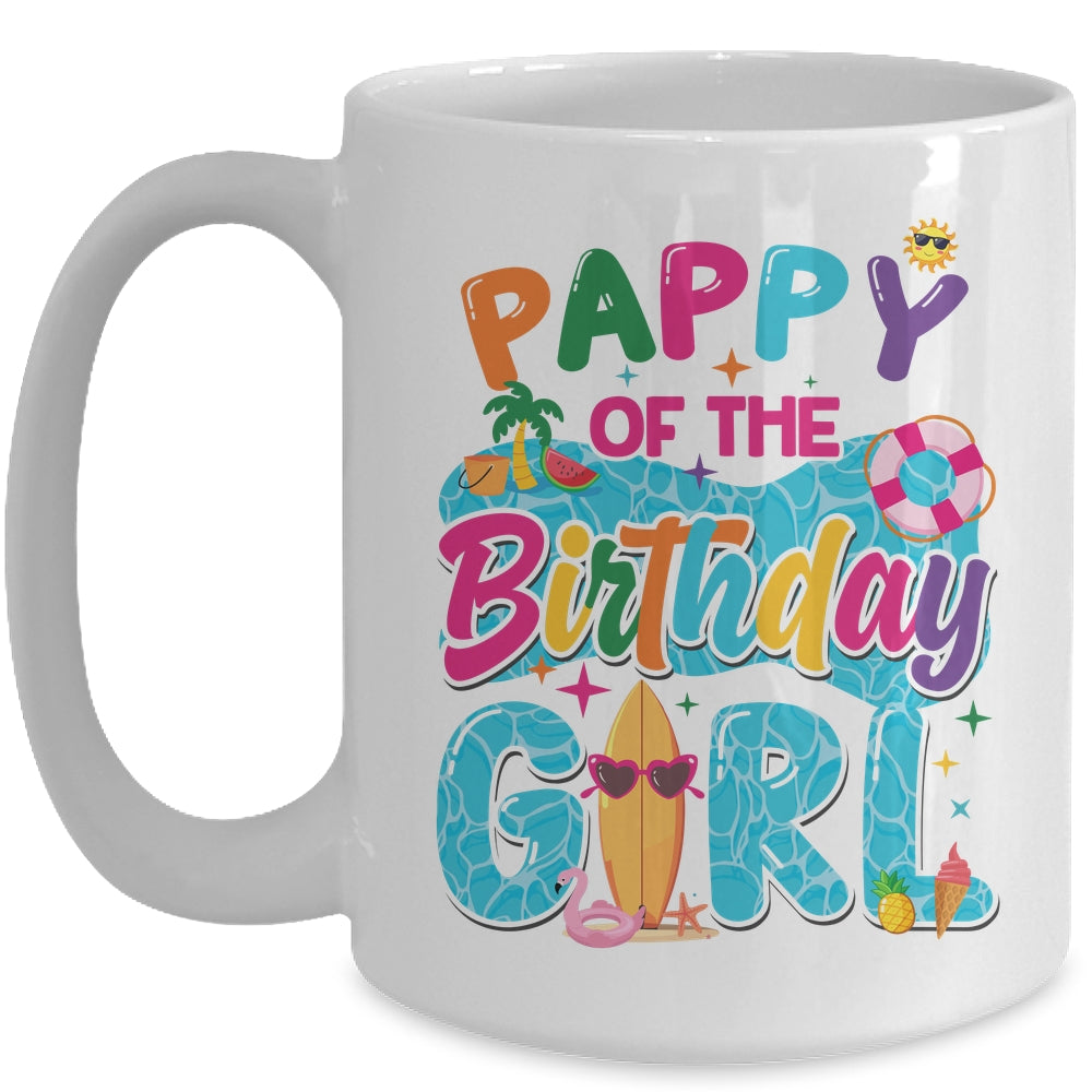Pappy Of The Birthday Girl Pool Party Beach Family Matching Mug | siriusteestore
