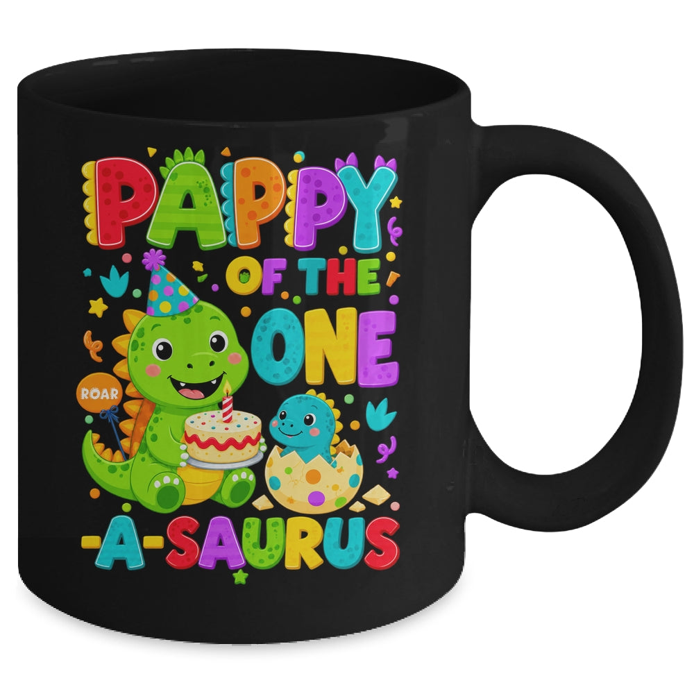 Pappy Of The One-A-Saurus 1St Birthday Boy T-Rex Dinosaur Mug | siriusteestore