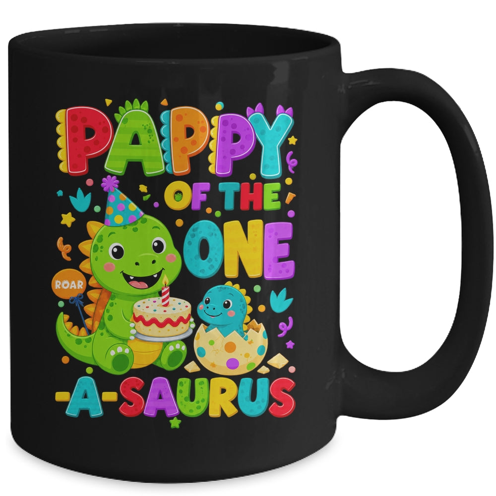 Pappy Of The One-A-Saurus 1St Birthday Boy T-Rex Dinosaur Mug | siriusteestore