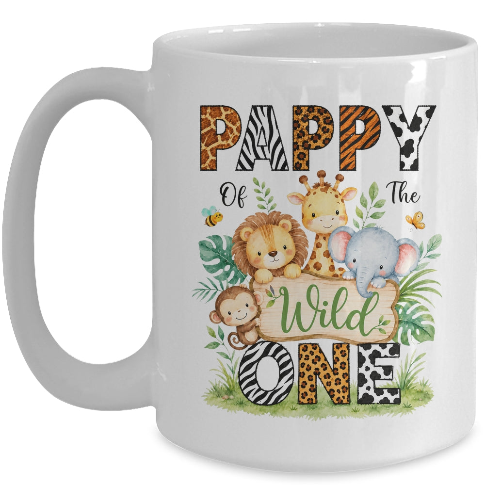 Pappy Of The Wild One First Birthday Boy Jungle Safari Mug | siriusteestore