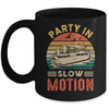 Party In Slow Motion Pontoon Boat Pontooning Boating Retro Mug | siriusteestore