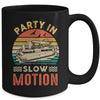 Party In Slow Motion Pontoon Boat Pontooning Boating Retro Mug | siriusteestore