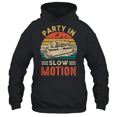 Party In Slow Motion Pontoon Boat Pontooning Boating Retro Shirt & Tank Top | siriusteestore