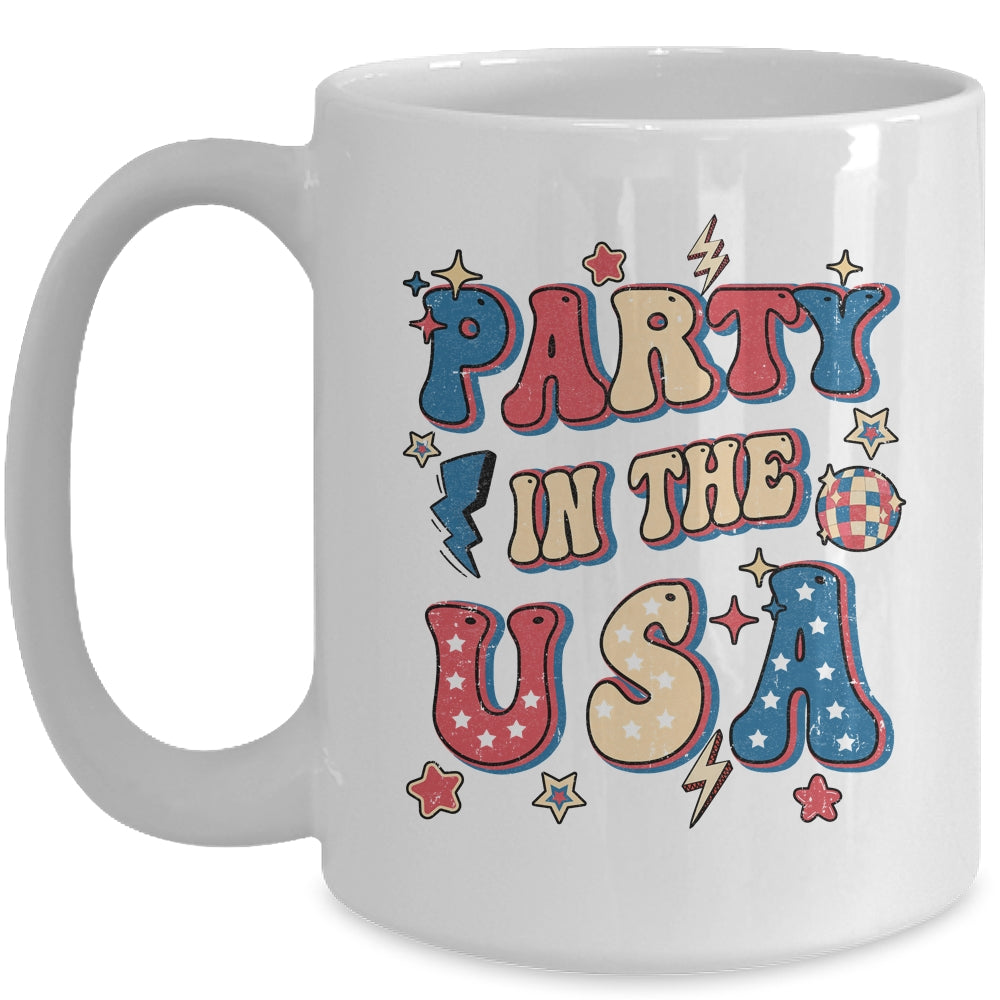 Party In The USA 4th Of July Independence Day USA Groovy Mug | siriusteestore