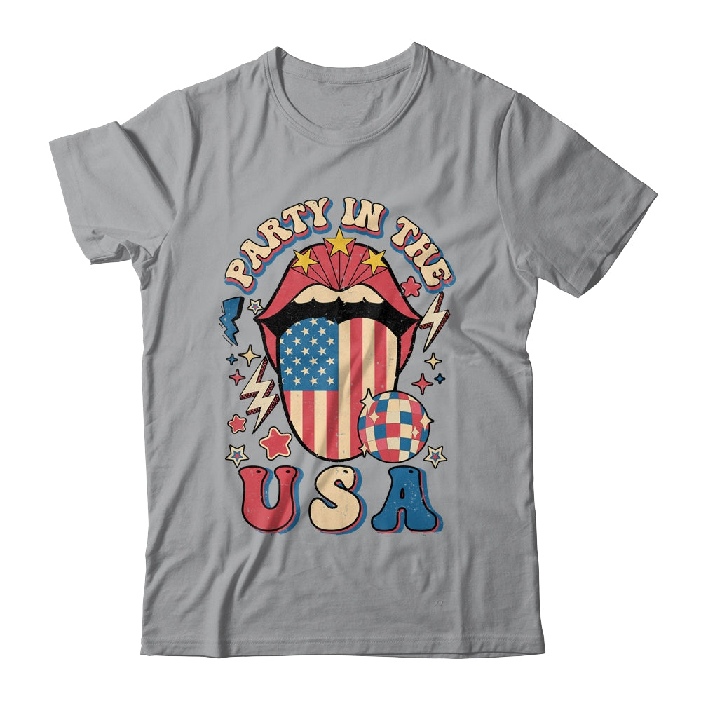 Party In The USA Retro America 4th Of July Women Girl Shirt & Tank Top | siriusteestore