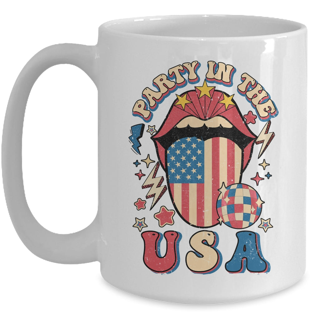 Party In The USA Retro America 4th Of July Women Girl Mug | siriusteestore