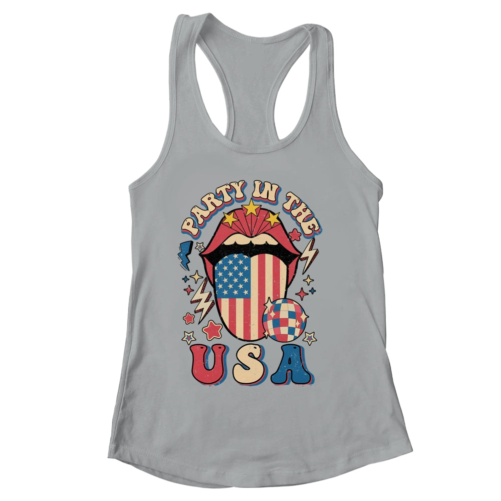 Party In The USA Retro America 4th Of July Women Girl Shirt & Tank Top | siriusteestore