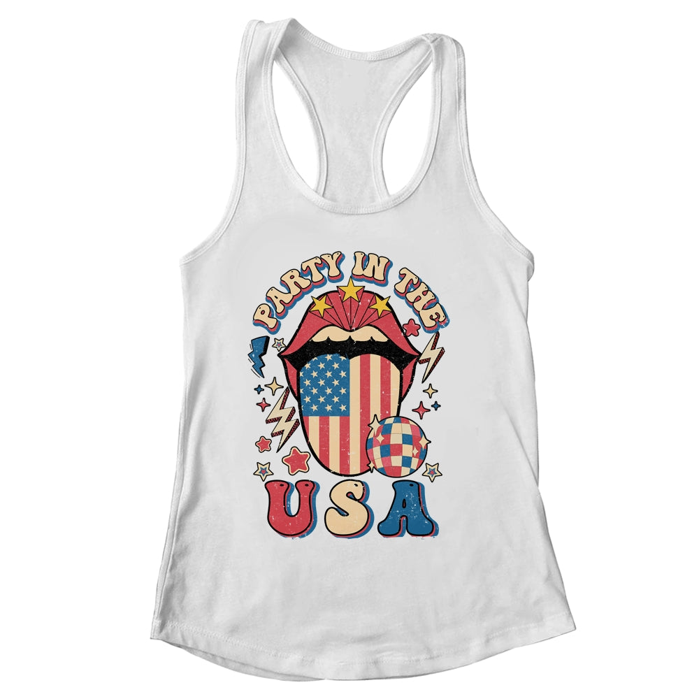 Party In The USA Retro America 4th Of July Women Girl Shirt & Tank Top | siriusteestore