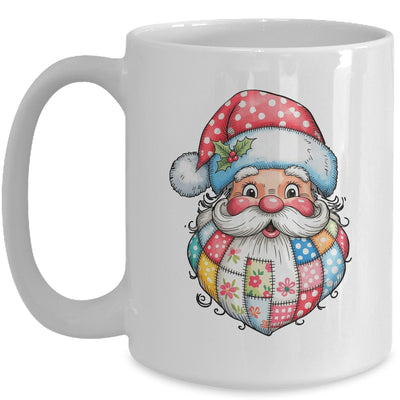 Patchwork Santa Claus Merry Christmas Retro Santa Preppy Mug | siriusteestore