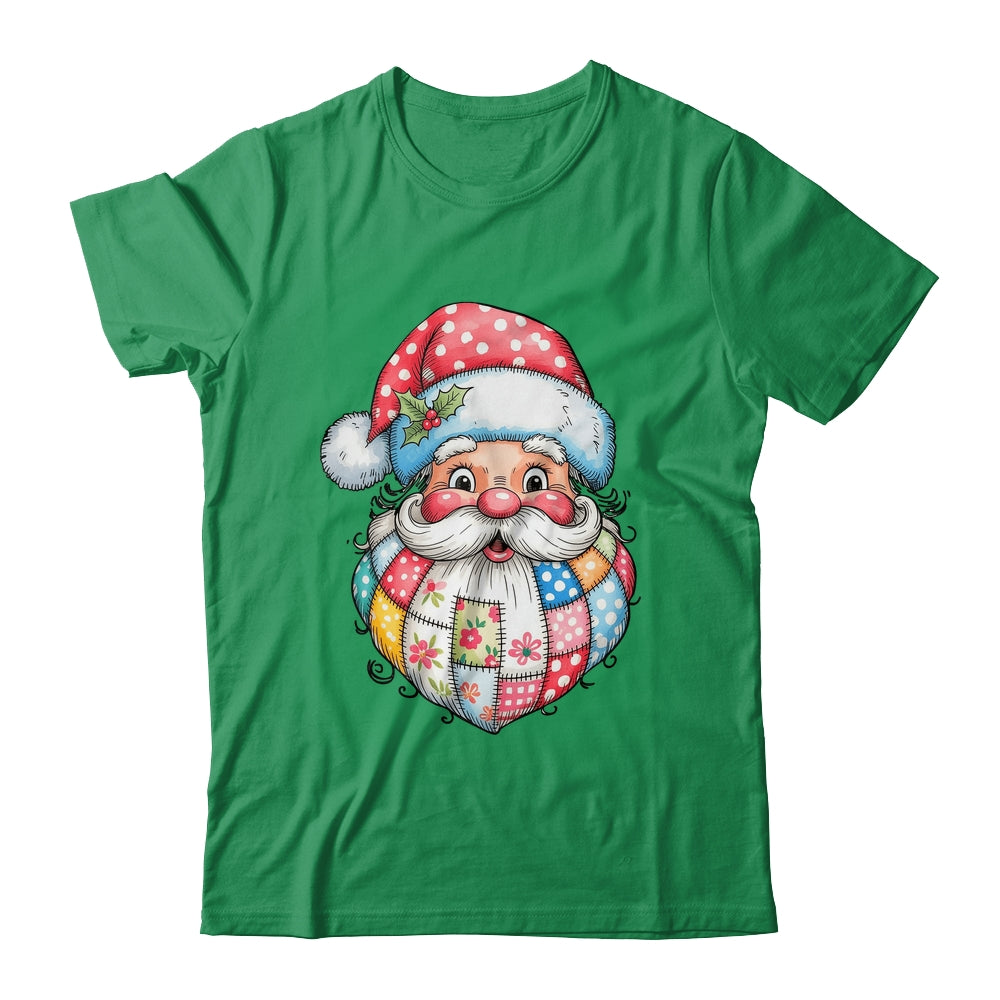 Patchwork Santa Claus Merry Christmas Retro Santa Preppy Shirt & Sweatshirt | siriusteestore
