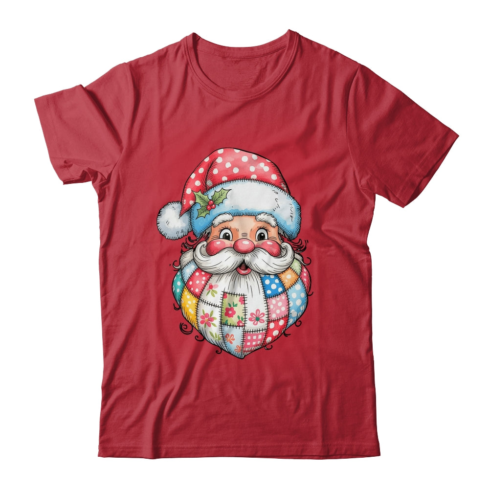 Patchwork Santa Claus Merry Christmas Retro Santa Preppy Shirt & Sweatshirt | siriusteestore