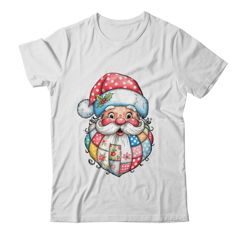 Patchwork Santa Claus Merry Christmas Retro Santa Preppy Shirt & Sweatshirt | siriusteestore
