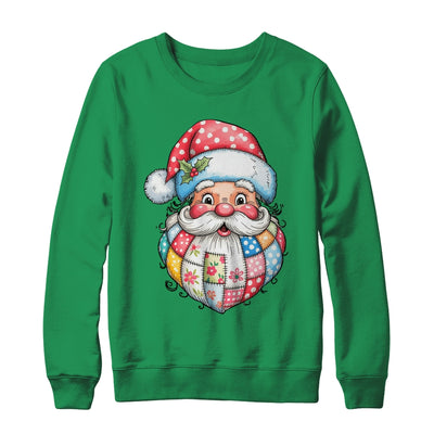 Patchwork Santa Claus Merry Christmas Retro Santa Preppy Shirt & Sweatshirt | siriusteestore