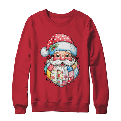 Patchwork Santa Claus Merry Christmas Retro Santa Preppy Shirt & Sweatshirt | siriusteestore