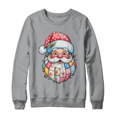 Patchwork Santa Claus Merry Christmas Retro Santa Preppy Shirt & Sweatshirt | siriusteestore