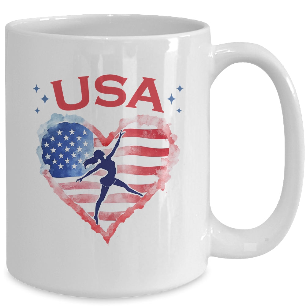Patriotic American Flag Gymnastics Design For USA Gymnasts Mug | siriusteestore