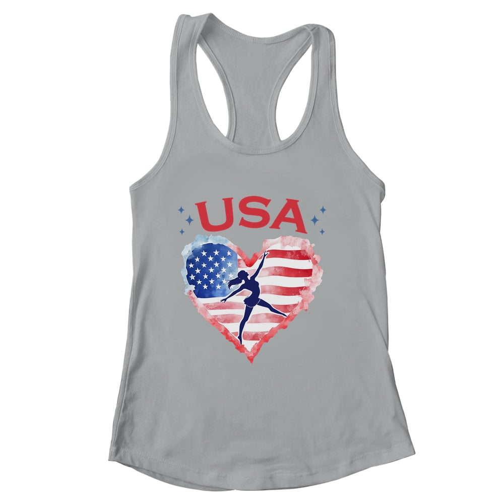 Patriotic American Flag Gymnastics Design For USA Gymnasts Shirt & Tank Top | siriusteestore