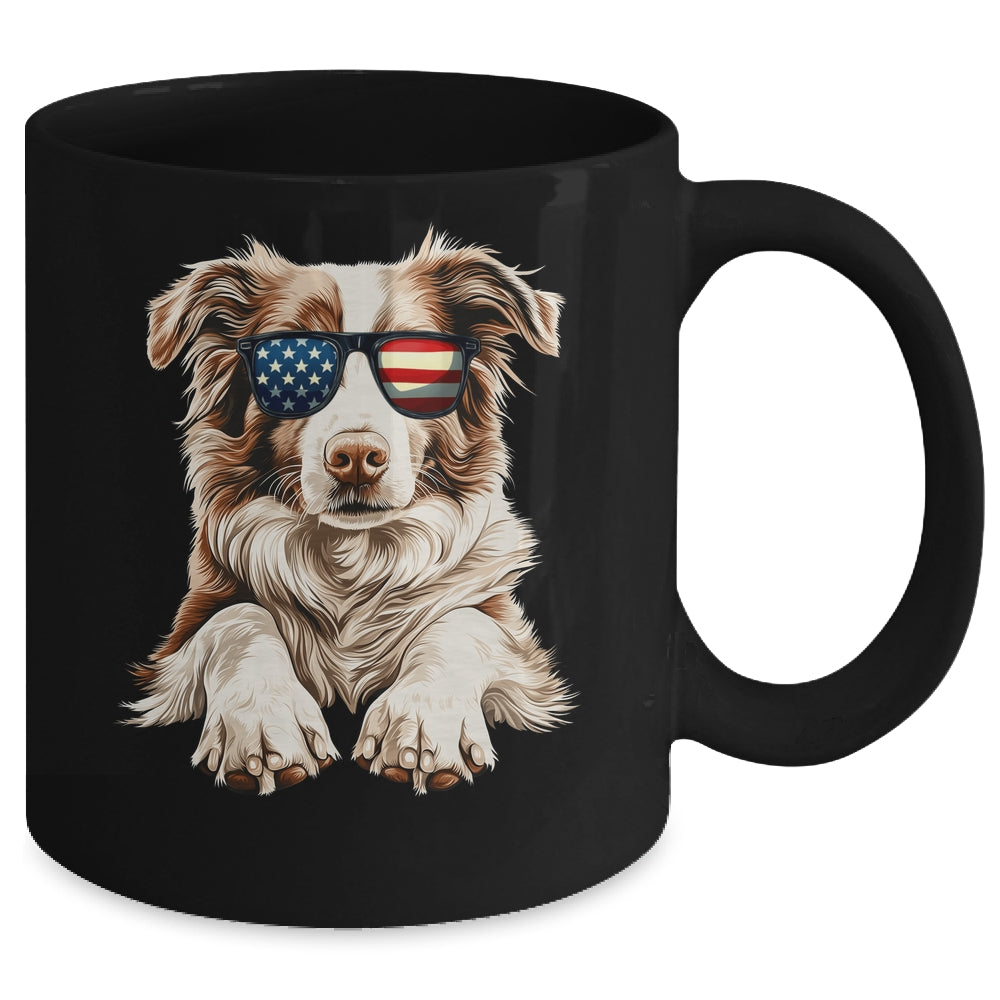 Patriotic Australian Shepherd Dog USA Flag 4th Of July Mug | siriusteestore