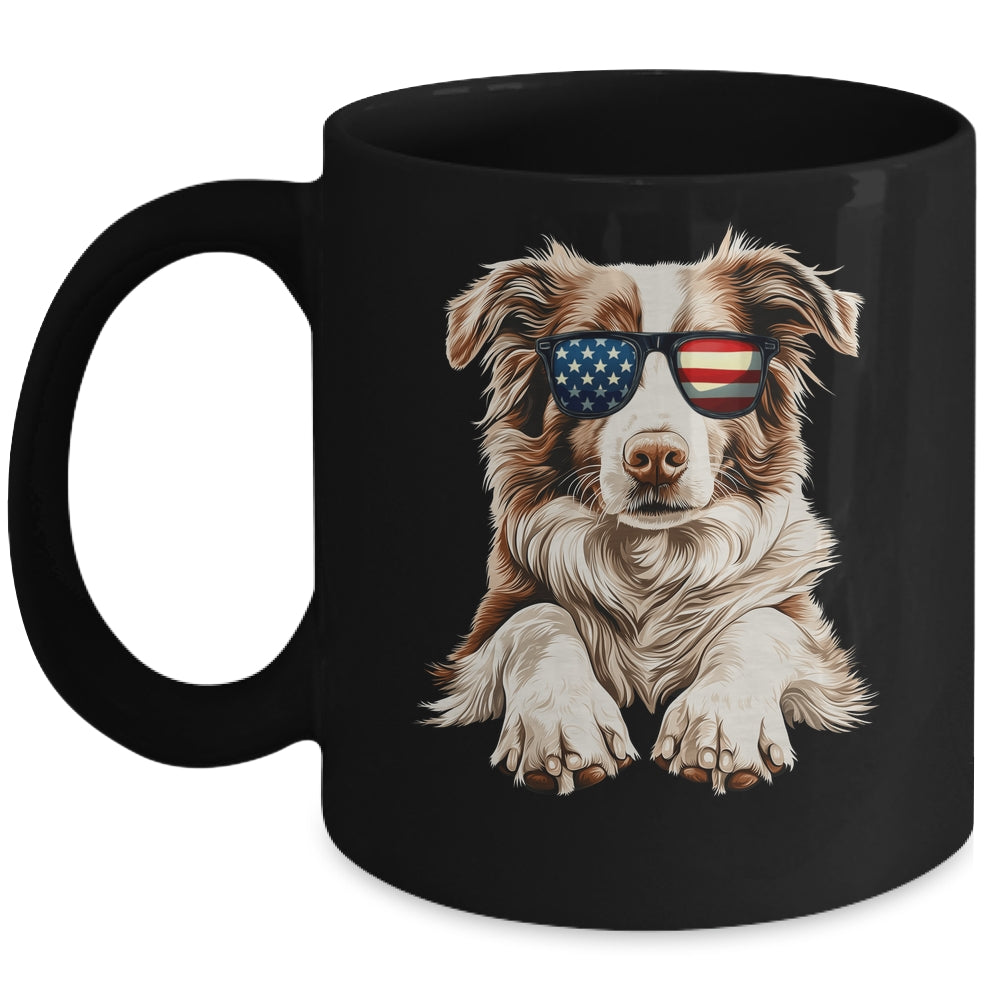 Patriotic Australian Shepherd Dog USA Flag 4th Of July Mug | siriusteestore