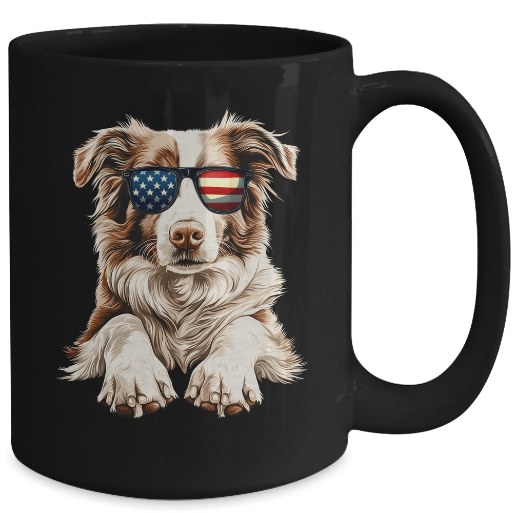 Patriotic Australian Shepherd Dog USA Flag 4th Of July Mug | siriusteestore