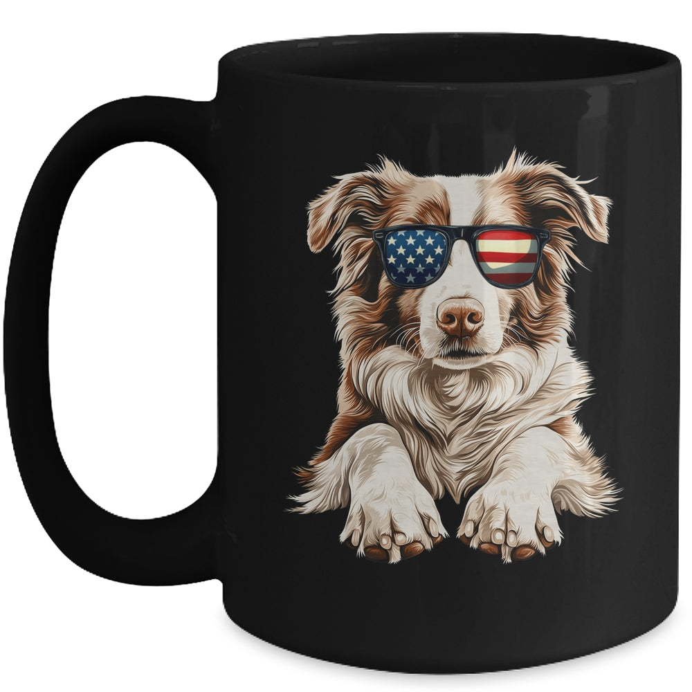 Patriotic Australian Shepherd Dog USA Flag 4th Of July Mug | siriusteestore