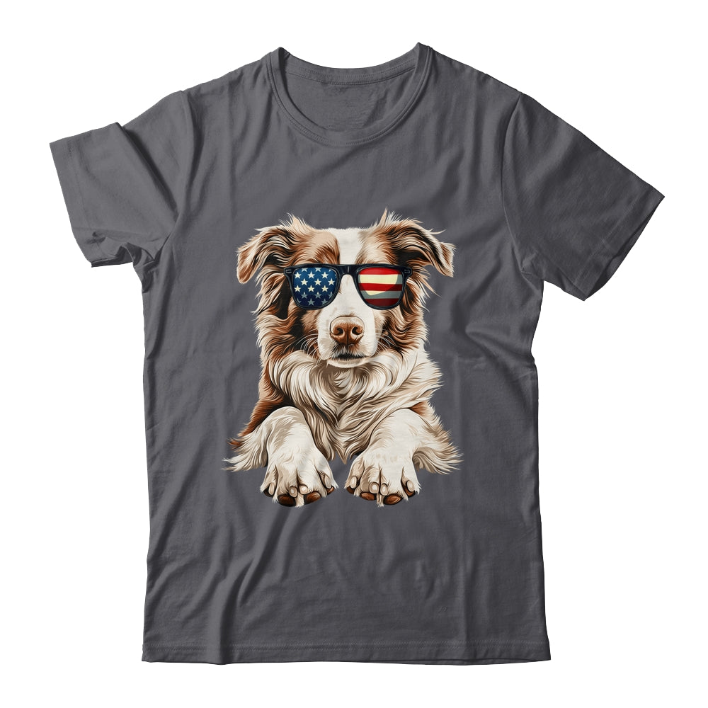 Patriotic Australian Shepherd Dog USA Flag 4th Of July Shirt & Tank Top | siriusteestore
