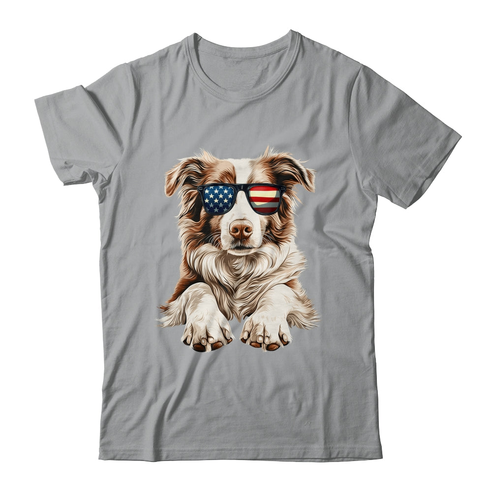 Patriotic Australian Shepherd Dog USA Flag 4th Of July Shirt & Tank Top | siriusteestore