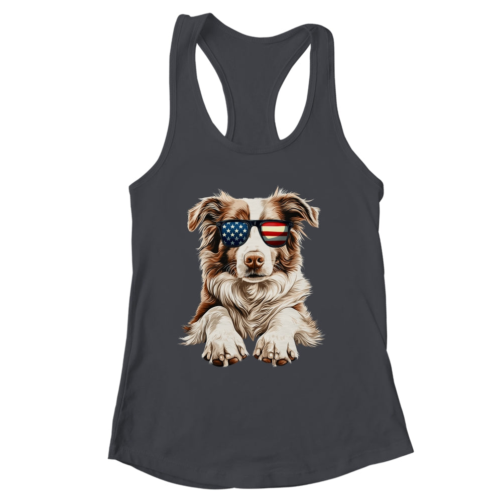 Patriotic Australian Shepherd Dog USA Flag 4th Of July Shirt & Tank Top | siriusteestore