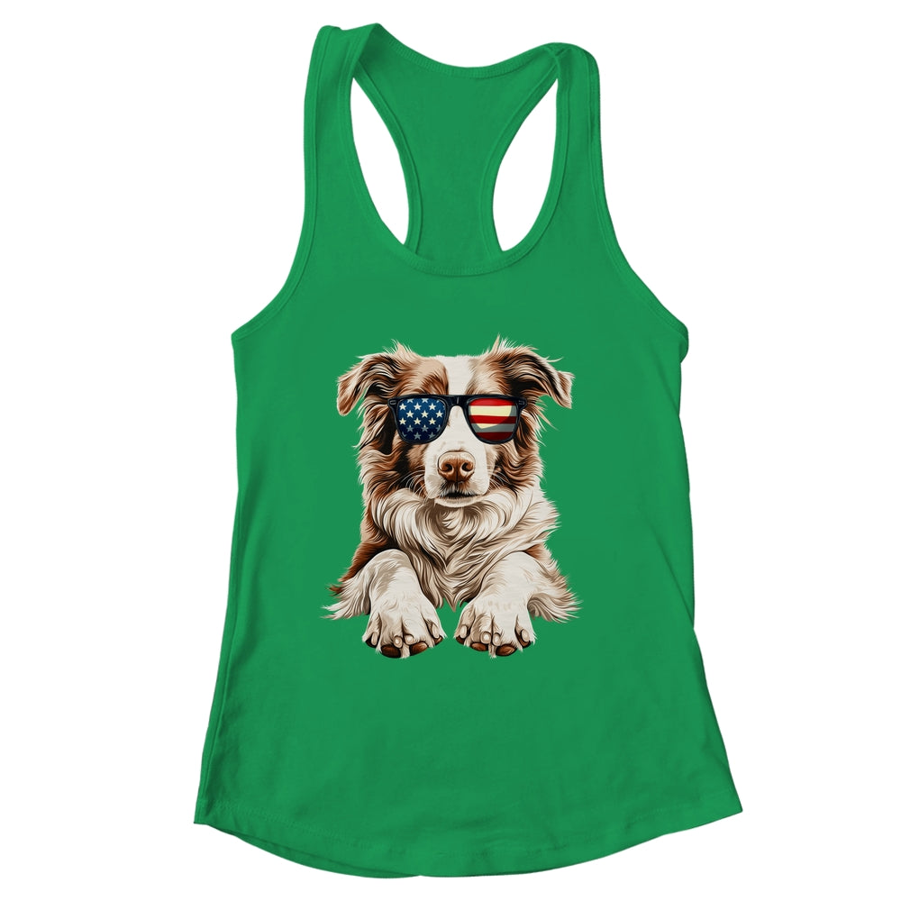 Patriotic Australian Shepherd Dog USA Flag 4th Of July Shirt & Tank Top | siriusteestore