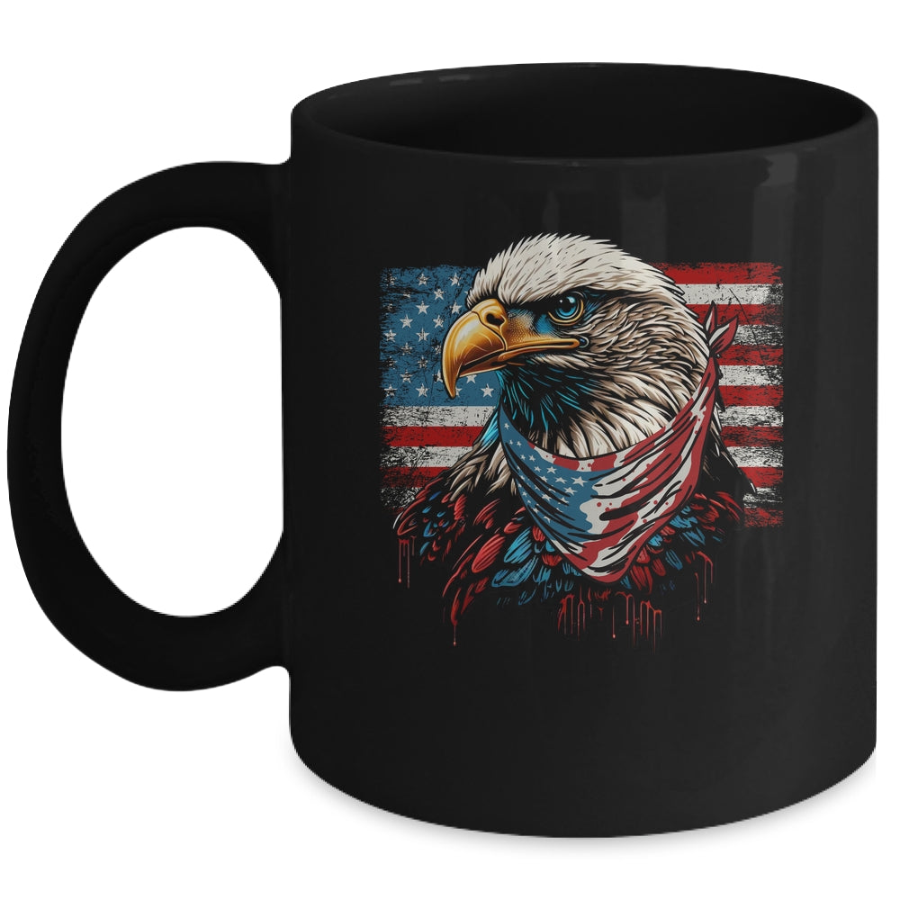Patriotic Bald Eagle 4th Of July Men USA American Flag Mug | siriusteestore