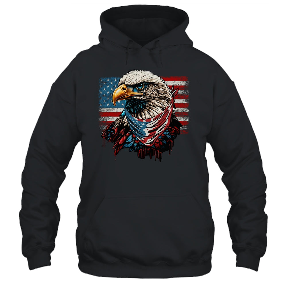 Patriotic Bald Eagle 4th Of July Men USA American Flag Shirt & Hoodie | siriusteestore
