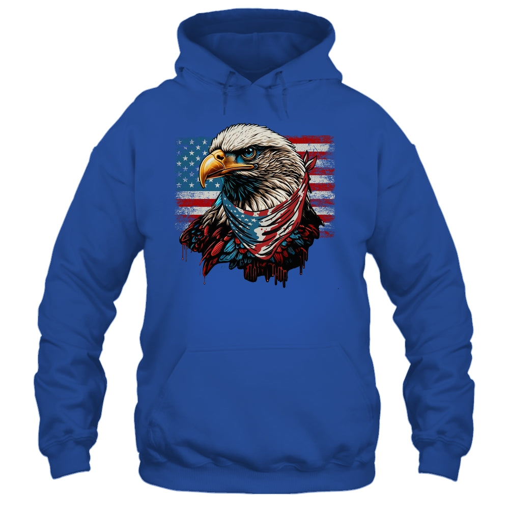 Patriotic Bald Eagle 4th Of July Men USA American Flag Shirt & Hoodie | siriusteestore