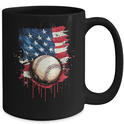 Patriotic Baseball 4th Of July Men Boys USA American Flag Mug | siriusteestore