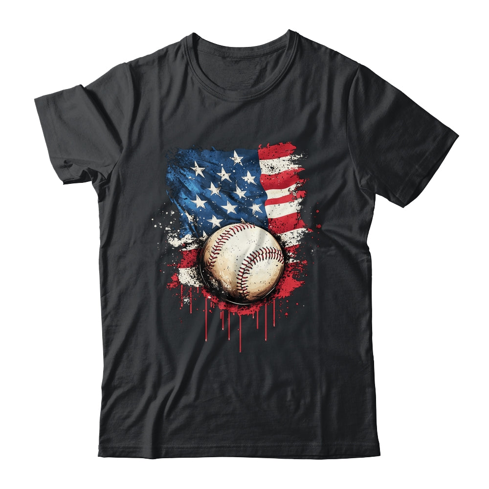 Patriotic Baseball 4th Of July Men Boys USA American Flag Shirt & Hoodie | siriusteestore