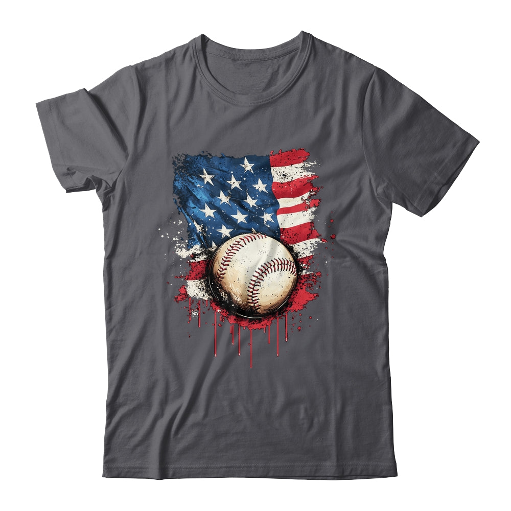 Patriotic Baseball 4th Of July Men Boys USA American Flag Shirt & Hoodie | siriusteestore