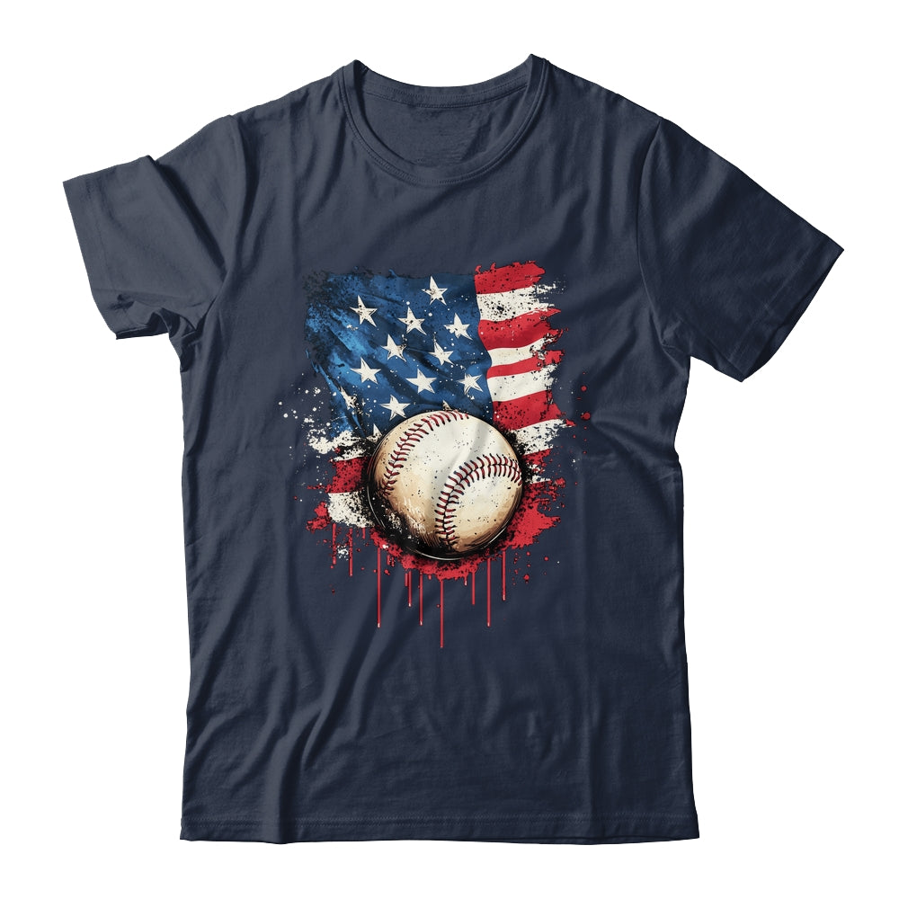 Patriotic Baseball 4th Of July Men Boys USA American Flag Shirt & Hoodie | siriusteestore