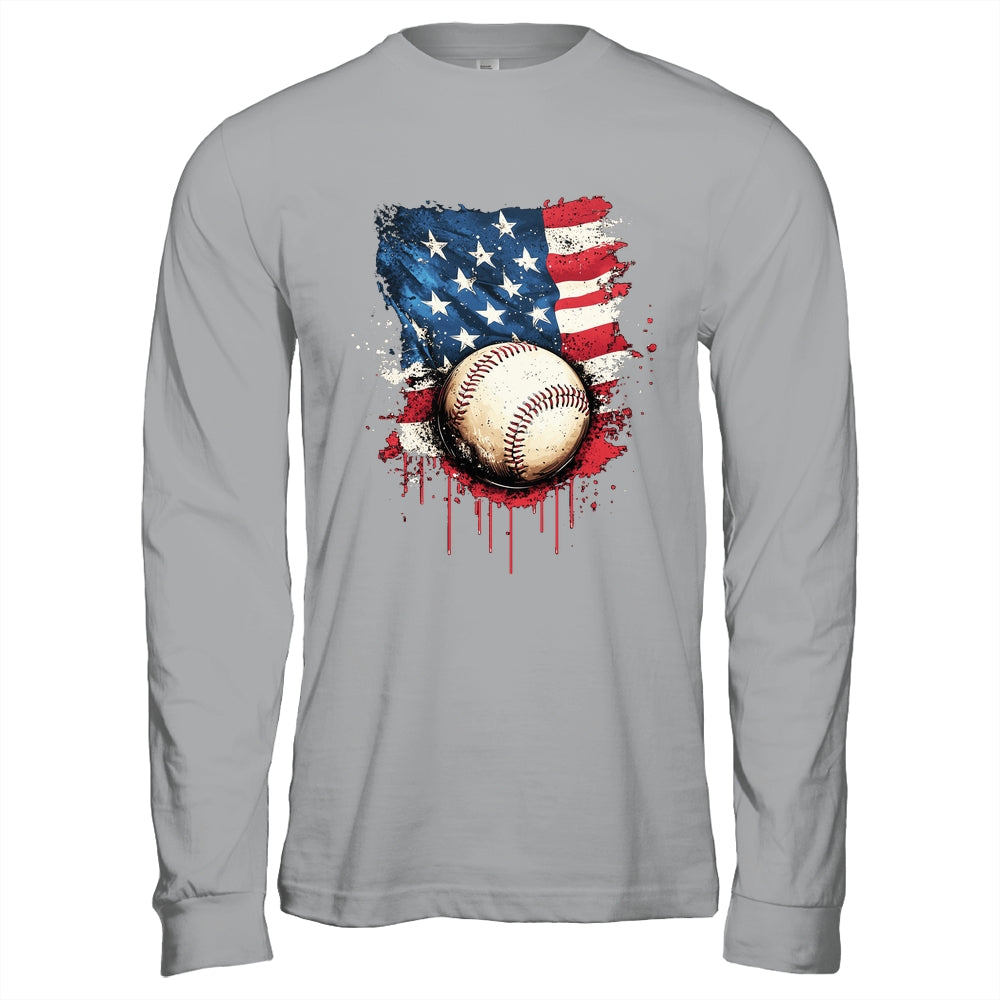 Patriotic Baseball 4th Of July Men Boys USA American Flag Shirt & Hoodie | siriusteestore