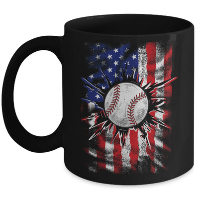Patriotic Baseball 4th Of July Men USA American Flag Boys Mug | siriusteestore